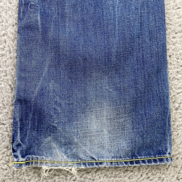 The Lab Of Denim USA Men’s Jeans Straight Waist 33” Medium Wash Butterfly Button - Picture 10 of 14